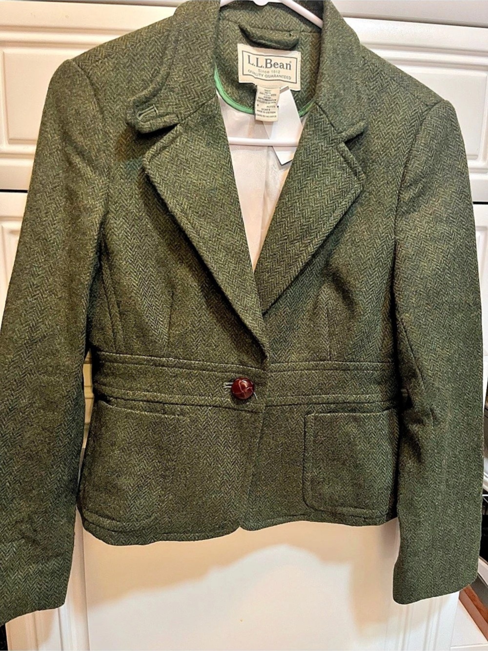 Vintage Coldwater Creek Setland Wool Green Tweed Jacket – Petite – Classic Fall